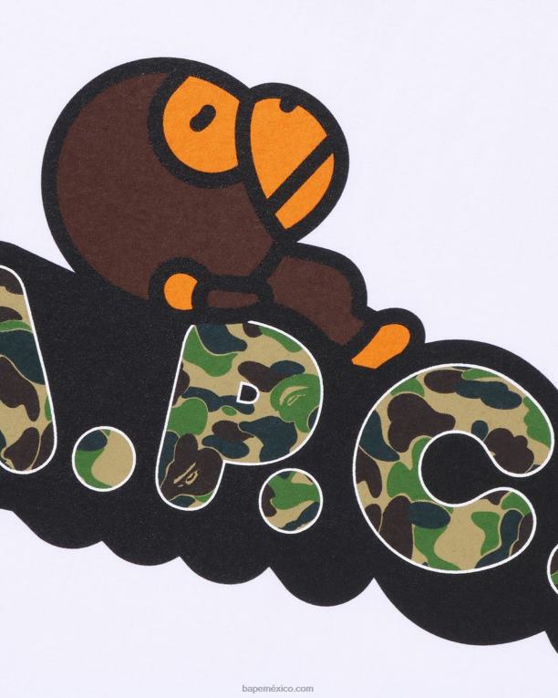 x a.p.c. milo en camiseta apc niños A Bathing Ape 00RH1573 blanco