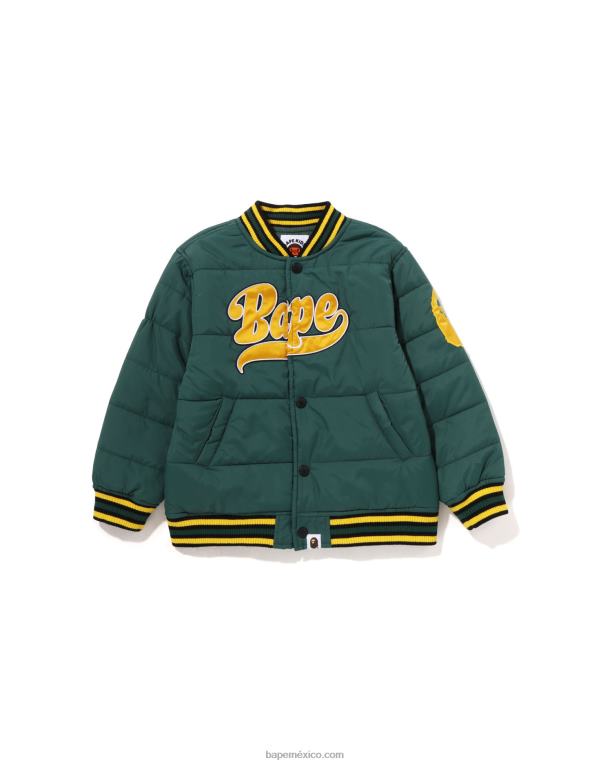 chaqueta acolchada con parche niños A Bathing Ape 00RH1548 ejercito verde
