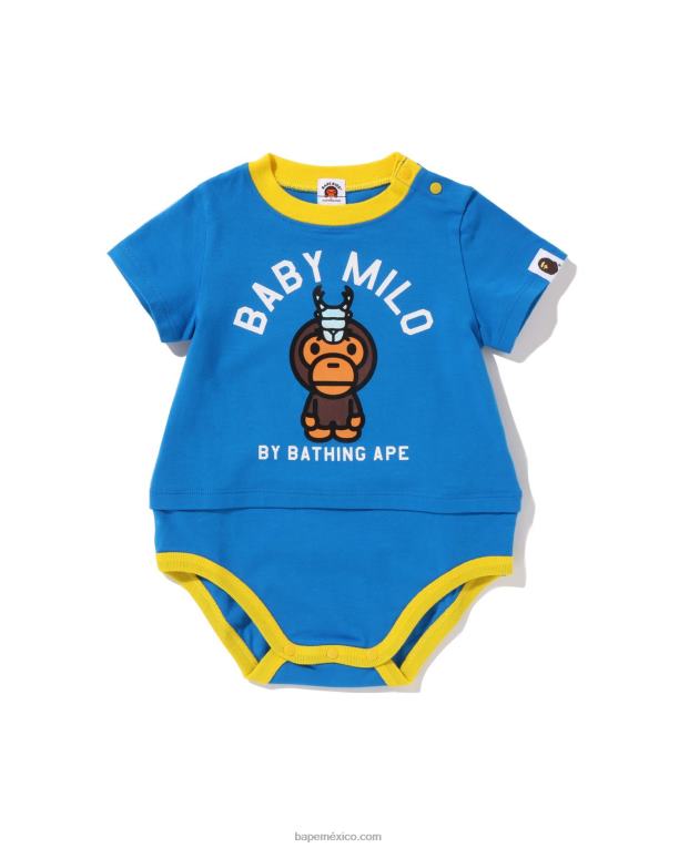 baby milo body a capas con escarabajo ciervo niños A Bathing Ape 00RH1615 azul