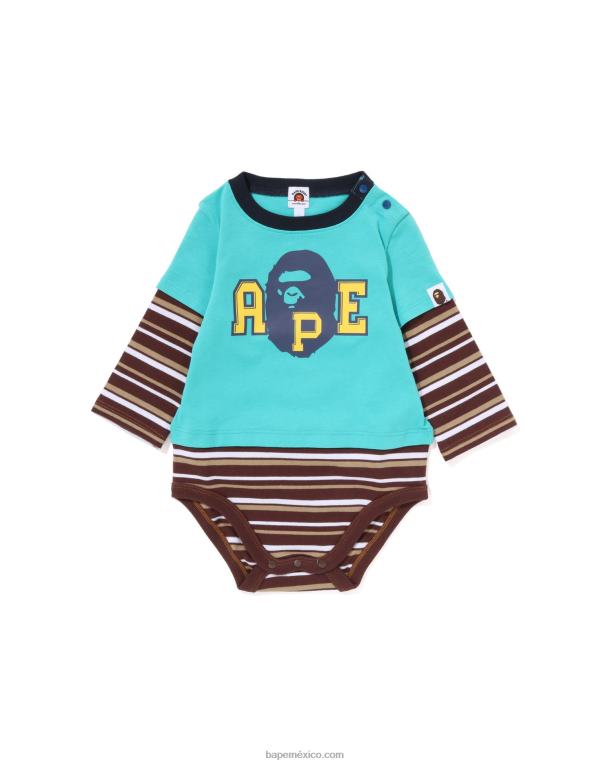 body a capas con cabeza de aro niños A Bathing Ape 00RH1368 verde claro
