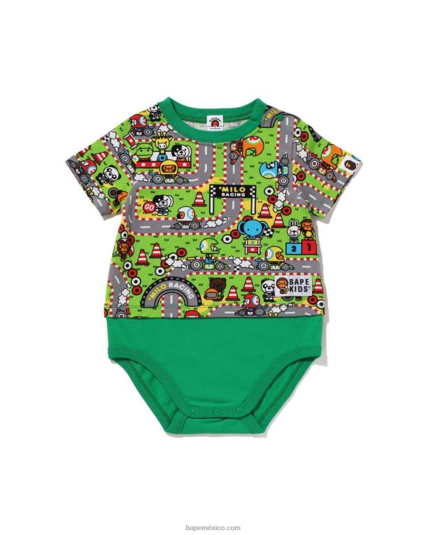 body bebe milo racing niños A Bathing Ape 00RH1611 Esmeralda