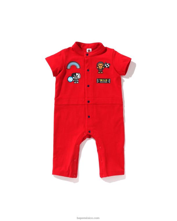 mameluco de carreras de bebé milo niños A Bathing Ape 00RH1734 rojo brillante