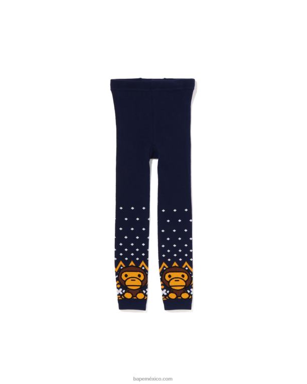bebé milo legging nórdico niños A Bathing Ape 00RH1468 Azul marino
