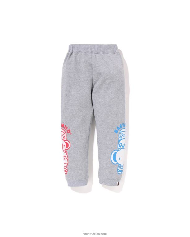 pantalon de chándal baby milo friends niños A Bathing Ape 00RH1421 gris