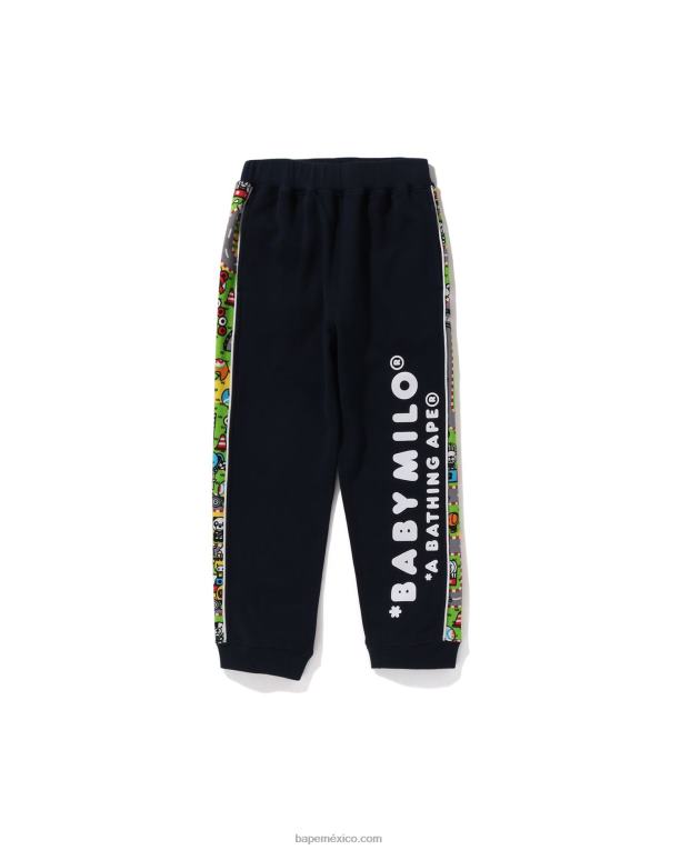 pantalones de chándal de carreras baby milo niños A Bathing Ape 00RH1719 Azul marino