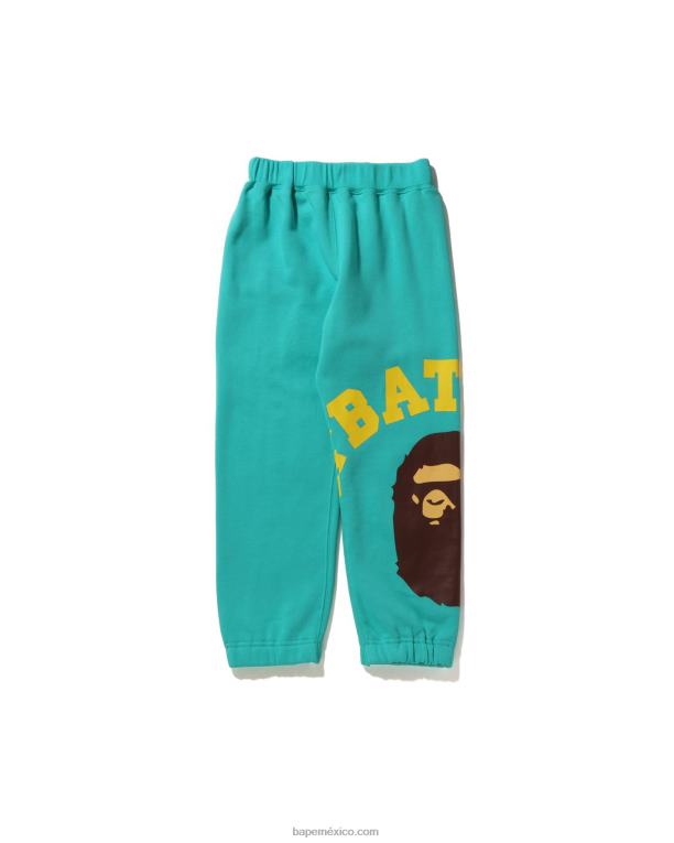 pantalones de chándal universitarios gigantes niños A Bathing Ape 00RH1536 menta