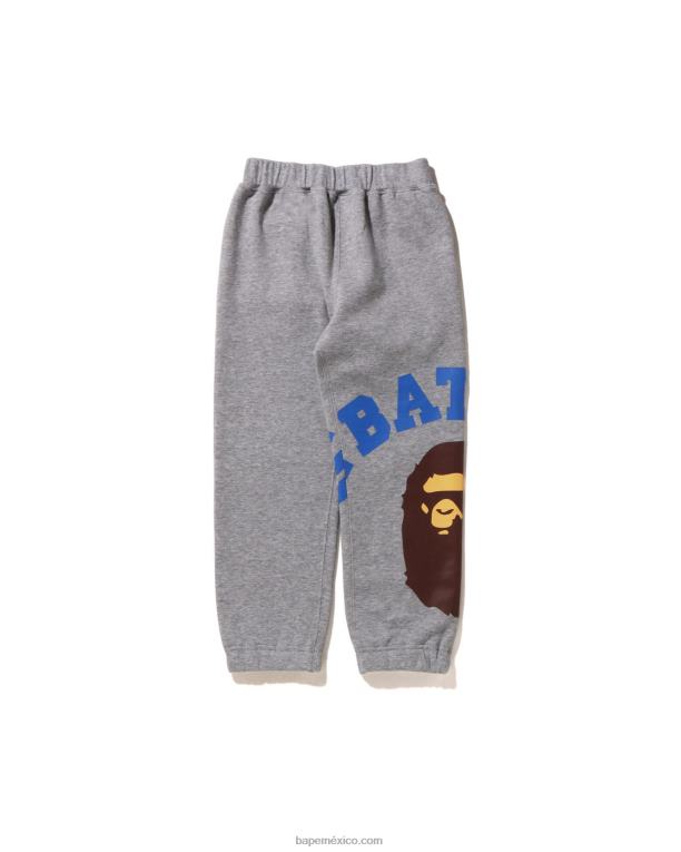 pantalones de chándal universitarios gigantes niños A Bathing Ape 00RH1537 gris