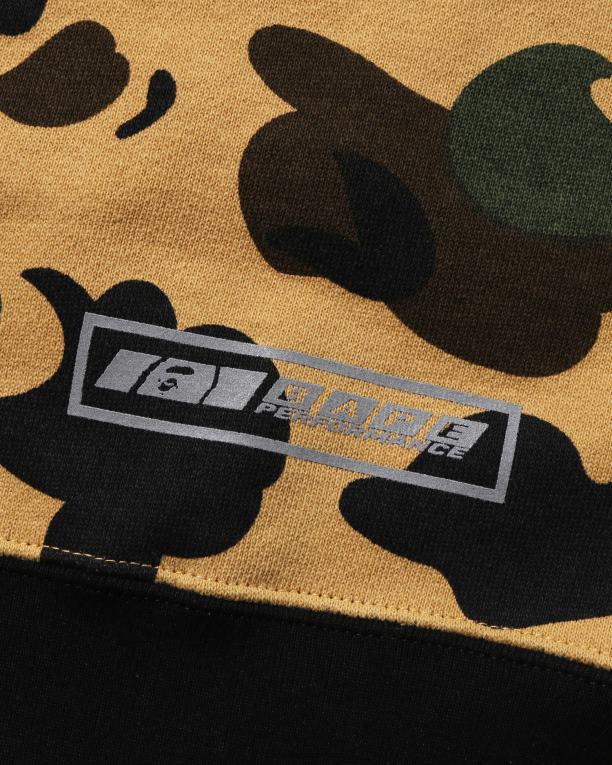 1st camo racing sudadera con capucha a capas niños A Bathing Ape 00RH1669 amarillo
