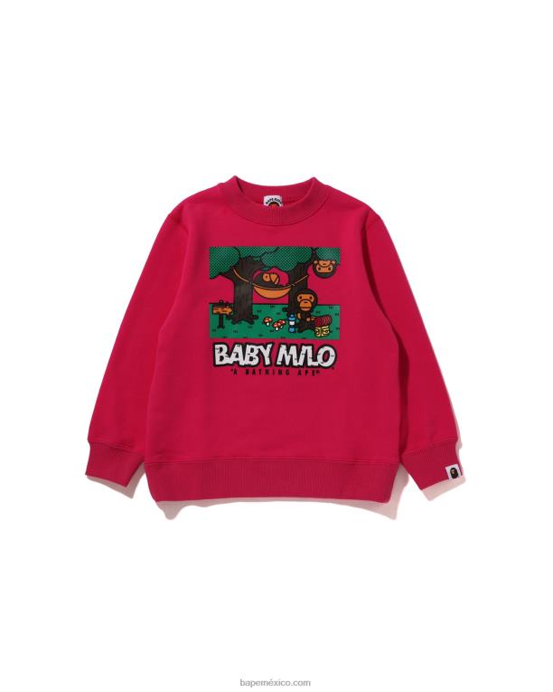 baby milo camuflaje hamaca cuello redondo niños A Bathing Ape 00RH1354 rosa