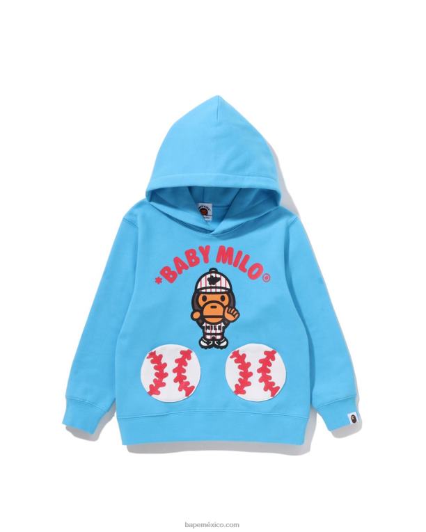 bebé milo béisbol sudadera con capucha niños A Bathing Ape 00RH1555 cielo azul