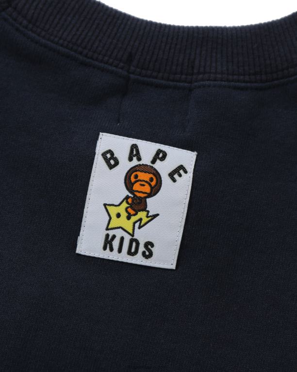 sudadera baby milo con cuello redondo y árbol de navidad niños A Bathing Ape 00RH1785 azul oscuro