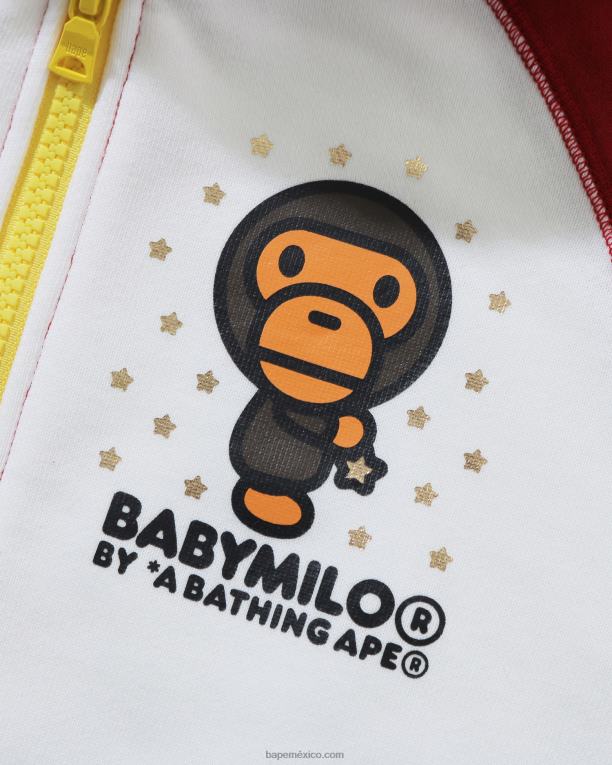 sudadera baby milo star con cremallera niños A Bathing Ape 00RH1792 rojo brillante