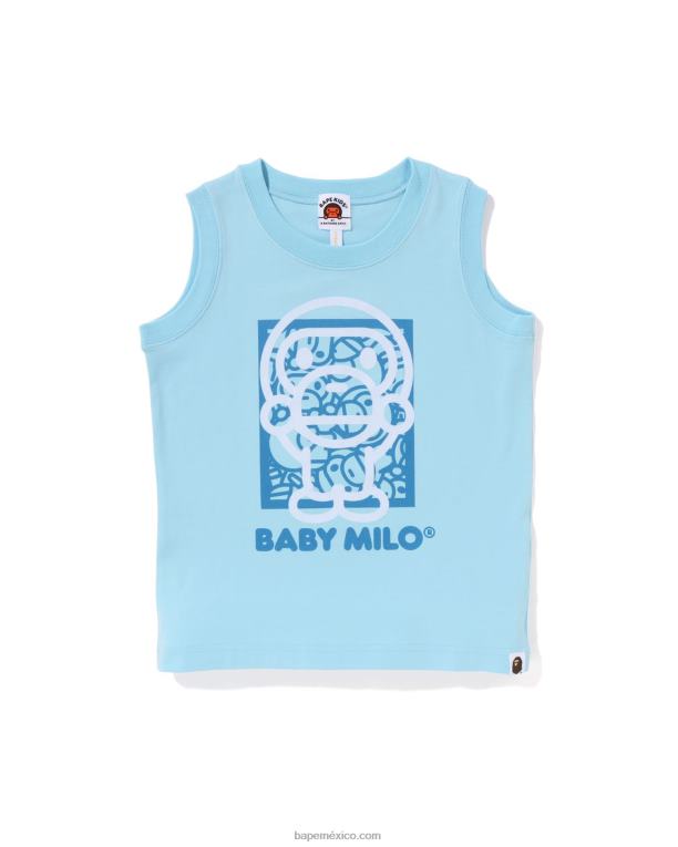 camiseta de bebe milo niños A Bathing Ape 00RH1697 azul claro
