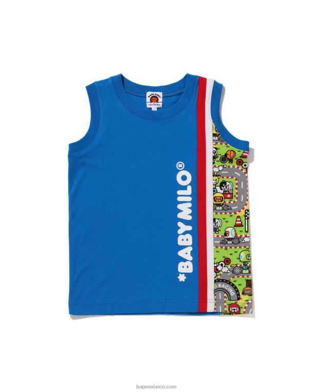 camiseta sin mangas de carreras baby milo niños A Bathing Ape 00RH1609 azul