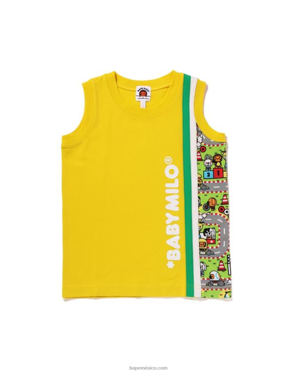 camiseta sin mangas de carreras baby milo niños A Bathing Ape 00RH1610 amarillo