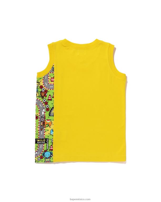 camiseta sin mangas de carreras baby milo niños A Bathing Ape 00RH1610 amarillo