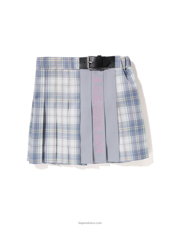 falda plisada a cuadros niños A Bathing Ape 00RH1451 azul