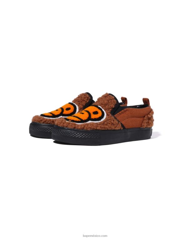 zapatillas baby milo boa niños A Bathing Ape 00RH1522 marrón