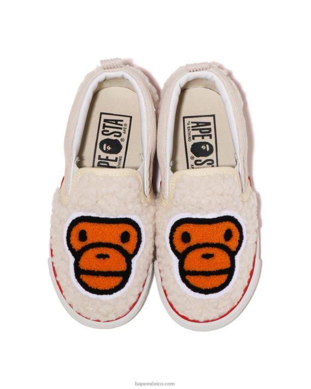 zapatillas baby milo boa niños A Bathing Ape 00RH1523 blanco